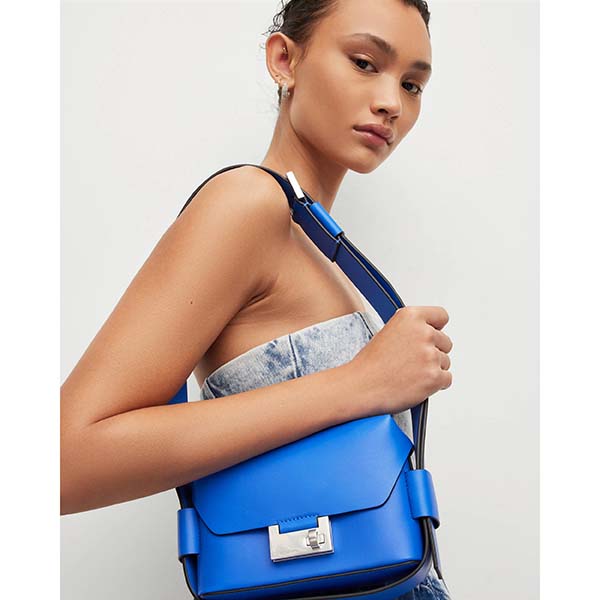 Allsaints Australia Womens Frankie 3-In-1 Leather Crossbody Bag Blue AU78-809